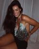 European & American Fashion Rhinestone Chain Strap Deep V Backless Crop Top