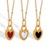 Geometric Light Luxury Niche Design Double-Sided Peach Heart Necklace Titanium Steel Gold-Plated Love Pendant Necklace