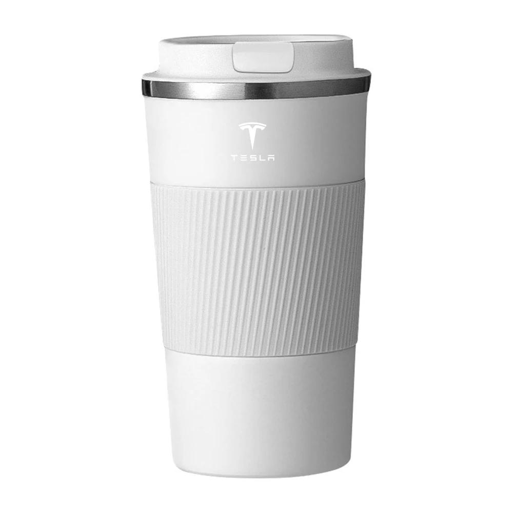 Car Sticker 2025 Hot 500ml Stainless Steel Coffee Tumbler Thermos Cup Portable Travel Thermal Mug For Tesla Roadster Model 3 Mod