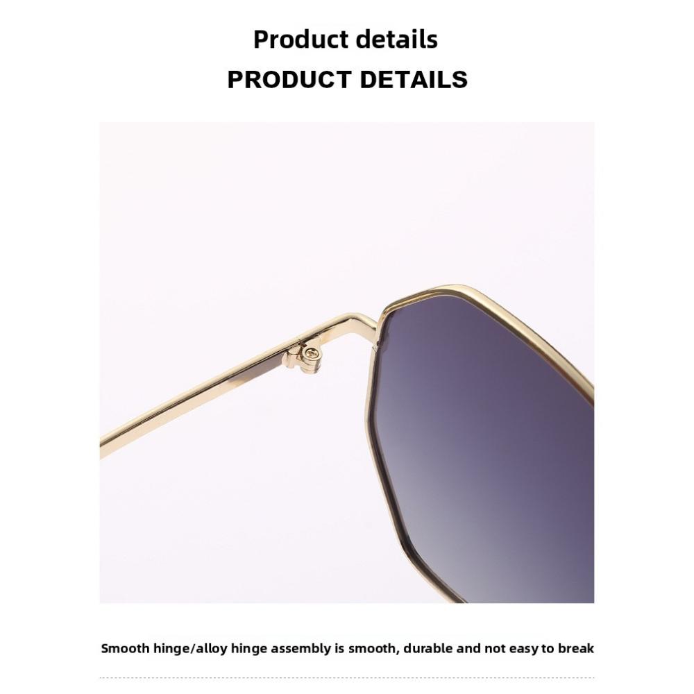 Sunglasses Female Korean Version Tide Shading Polarized Ins Sunglasses Fashion Polygonal Large Frame High Definition UV Protection Glasses