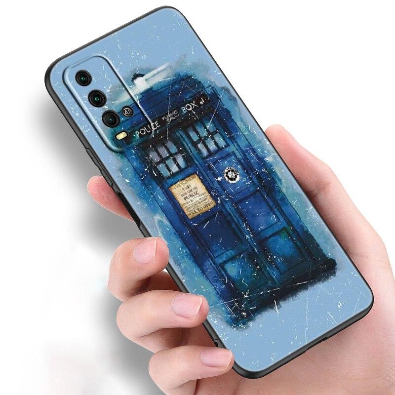 Custodia Tardis Box Doctor Who Van Gogh Per Xiaomi Redmi Note 11 10 9 8 Pro 11T 10T 10S 9S 8T 9 9A 9C 9T Cover Nera Coque Funda
