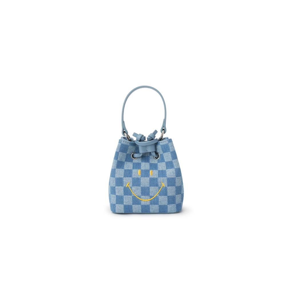 New Lee PU, Textile Mixture Handbag, Shoulder Bag, Crossbody Bag Regular Women's Blue Plaid LE250256S-512