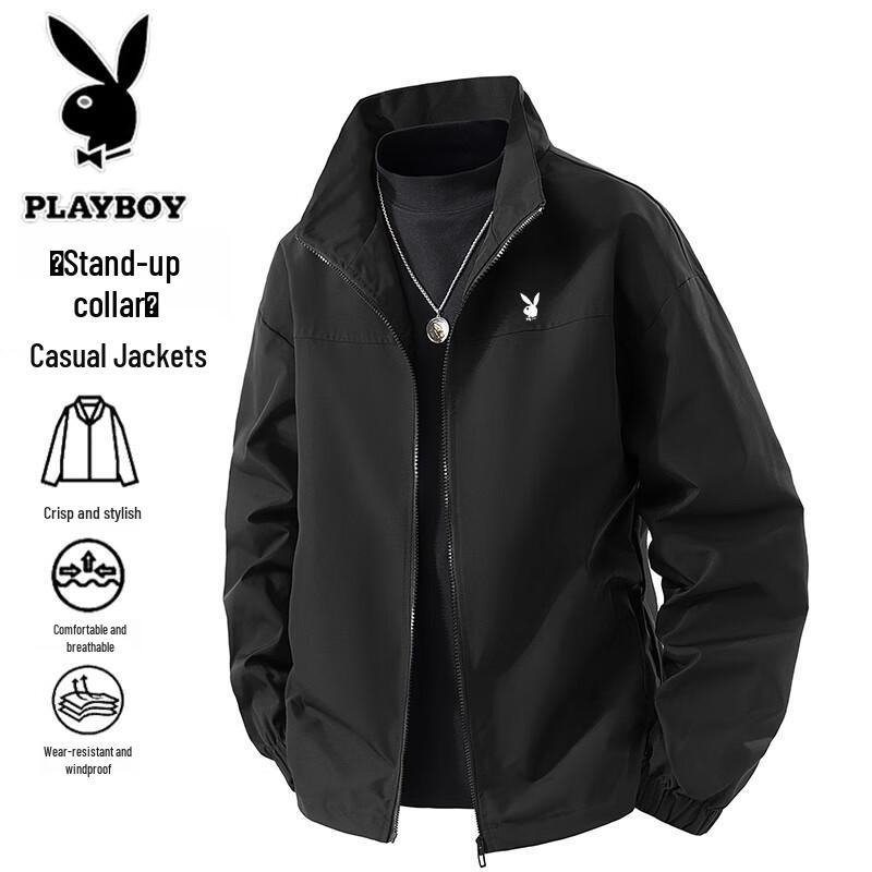 PLAYBOY Men's Spring Autumn Stand-Collar Jacket