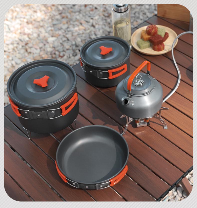 Portable Camping Cookware Set for 4-5 People - Multifunctional Outdoor Picnic Kit