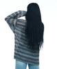C WEAR BY THE GENIUS See-Through Craft Knit Pullover Blue