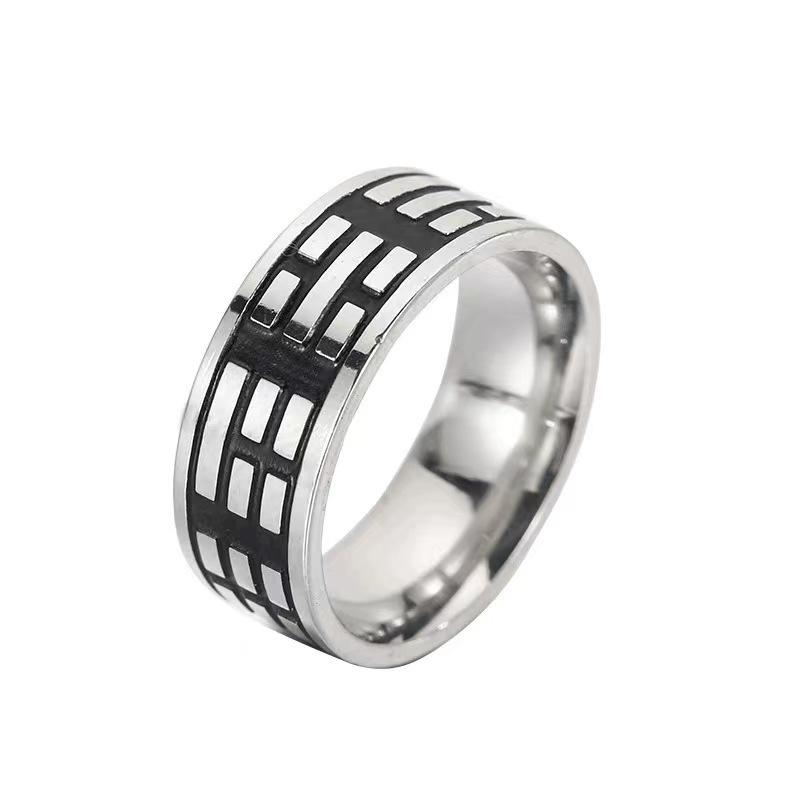 1Pcs Men's and Women's Ethnic Style Simple Retro Stainless Steel Ring