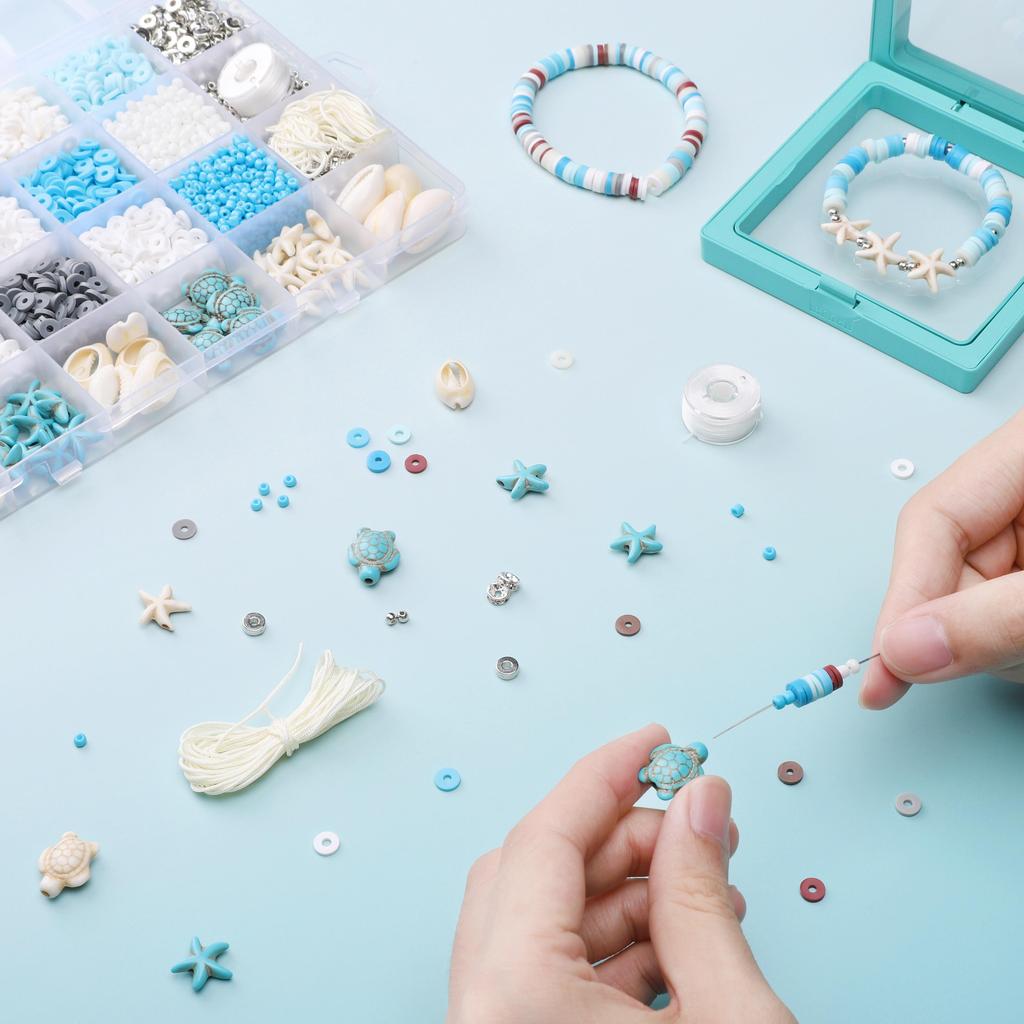 Kit per Gioielli Fai da Te con Perline d'Argilla Sabbia Oceanica per Accessori Creativi Fai da Te