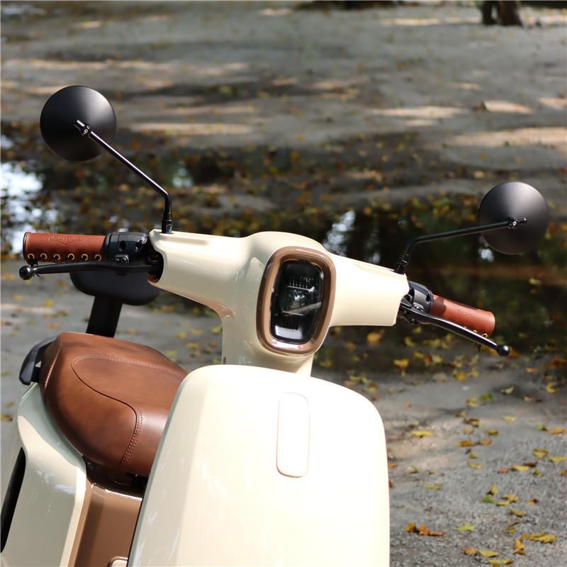 Universal Round Retro Motorcycle Rearview Mirror Honda NS125LA Scooter Aluminum Alloy Side With 8mm/10mm Right/Left