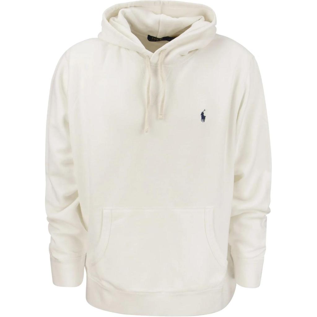 Polo Ralph Lauren Solid Color Hooded Logo Long Sleeve Sweatshirt Men sweatshirt White 710766778F-009