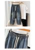 Women's Plus Size Elastic Waist Denim Harem Cropped Pants