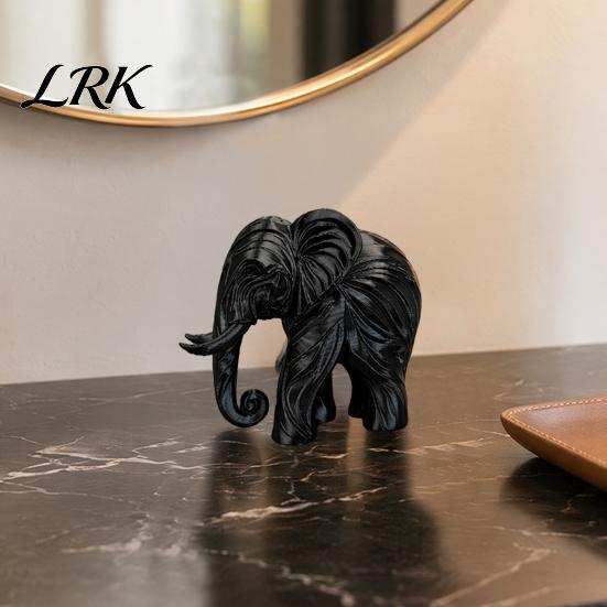 Modern Elephant Ornament 3D Printed Figurine, One-Piece Molding, Cute Simulated Figurine Model, Desktop for Home, Bookshelf Decoration Retro