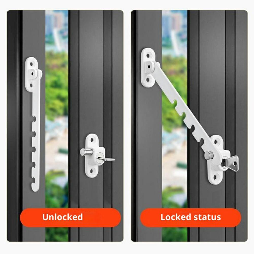 U-Shaped Carbon Steel Child Safety Lock External Lock Catch Angle Limiter Wind Brace Fixator for Doors Windows