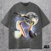 Three Pelican Moon Shirt, Coastal Bird Lover Tee, Funny Pelican Galaxy Gift, Vintage Wash Retro Graphic Top, Water Bird Nature Lover Gift