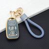 TPU Car Key Fob Cover Shell for Hyundai Kia Tucson Sonata Santa FE Carens 2007-2011 Anti-scratch Remote Key Protector Key Chain