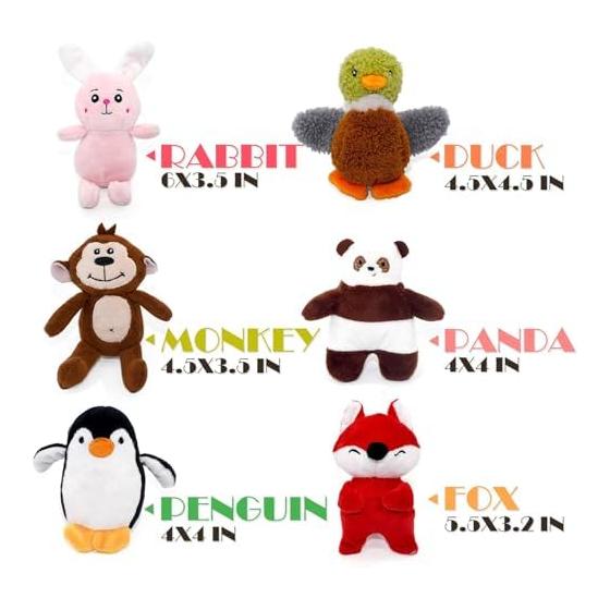 SHARLOVY Dog Rattle Animal Dog Stuffed Toys, Cute Dog Chew Toys Puppy Teething Toys, Pet Toys for Small and Medium Dogs, Soft Dog Toys, Shaggy Dog