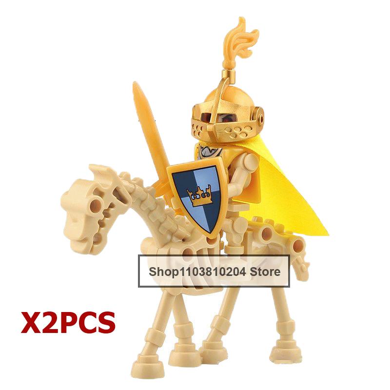 Skeleton Soldier Army King Knight Undead Horse Warrior Bricks Building Block Ringwraith Saddle Roman Soldiers Sword Waffen Toys