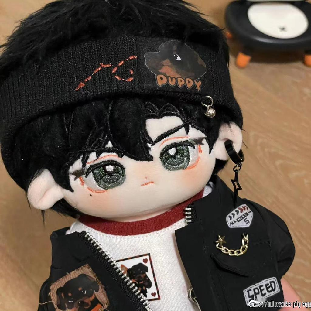 20cm Doberman Cotton Doll with Cool Outfit Set