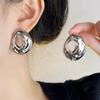 European and American Niche Fashion Simple Circle Concave-convex Irregular Earrings Exquisite High-end Sense Personalized Trend Earrings
