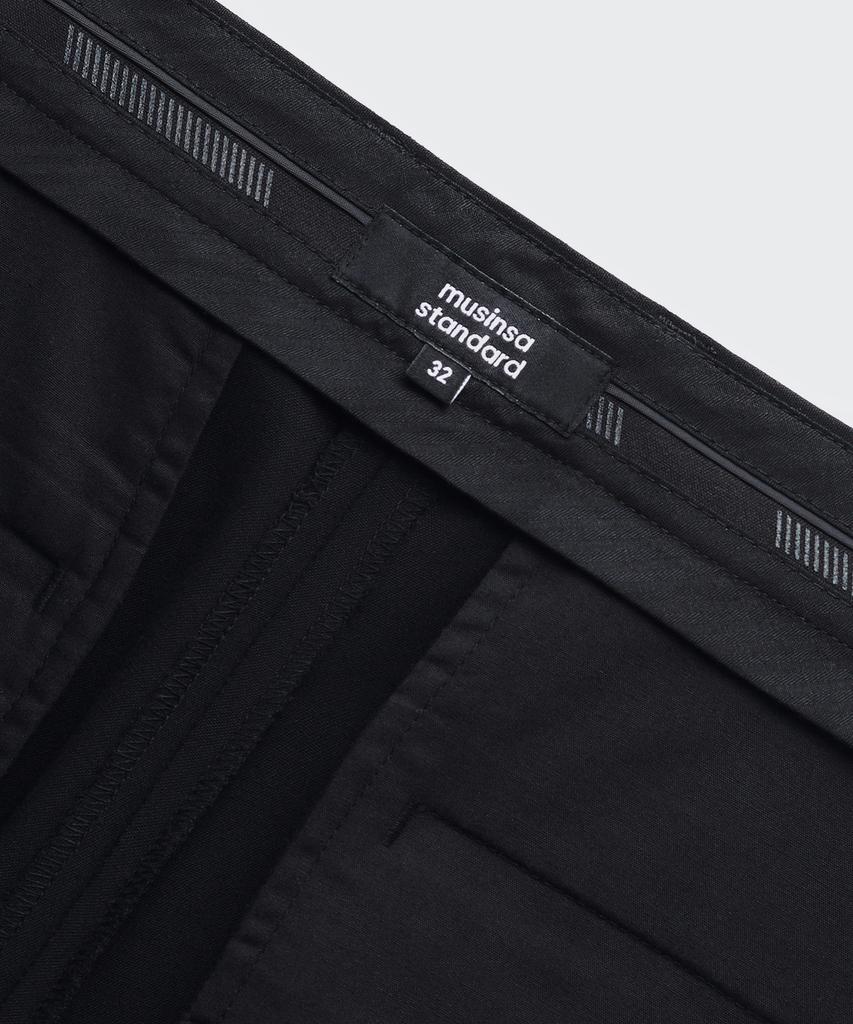 MUSINSA STANDARD [Cooltandard] Semi-Wide Hidden Elastic Waist Slacks [Black]