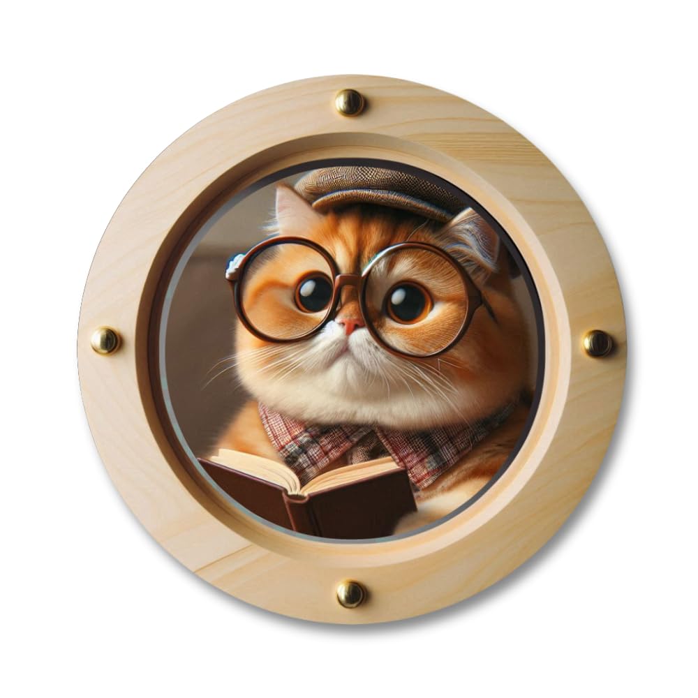 

SignStore TMZN36 Cat Peeking Through Window Sticker for Car Computer Waterproof Outdoor Use 5cm