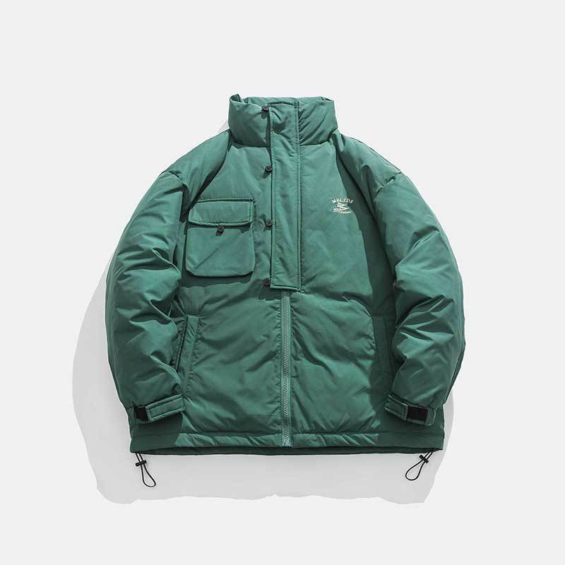 

Зимняя мода Порт Стиль однотонный парный хлопковый утепленный пиджак Толстое пальто с вышивкой Простой стиль повседневный свободный пиджак 2XL