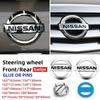 3D ABS predný emblém auta, zadný odznak na kufri, nálepka na volant pre Nissan Qashqai Tiida Kicks Versa Leaf Sentra Altima X-trail