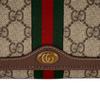 Gucci Ophidia Logo Streifen Web Kette Schultergurt Canvas und Leder Handtasche Damen Handtaschen Ebenholz Braun 546592-96IWS-8745