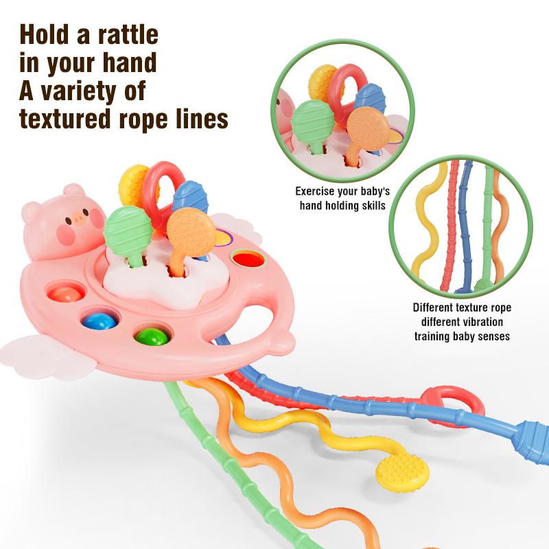 Montessori Silicone Pull String Sensory Toys Baby 0 12 Months Development Educational Learnin Activity Toy Kids 1 To 2 Years