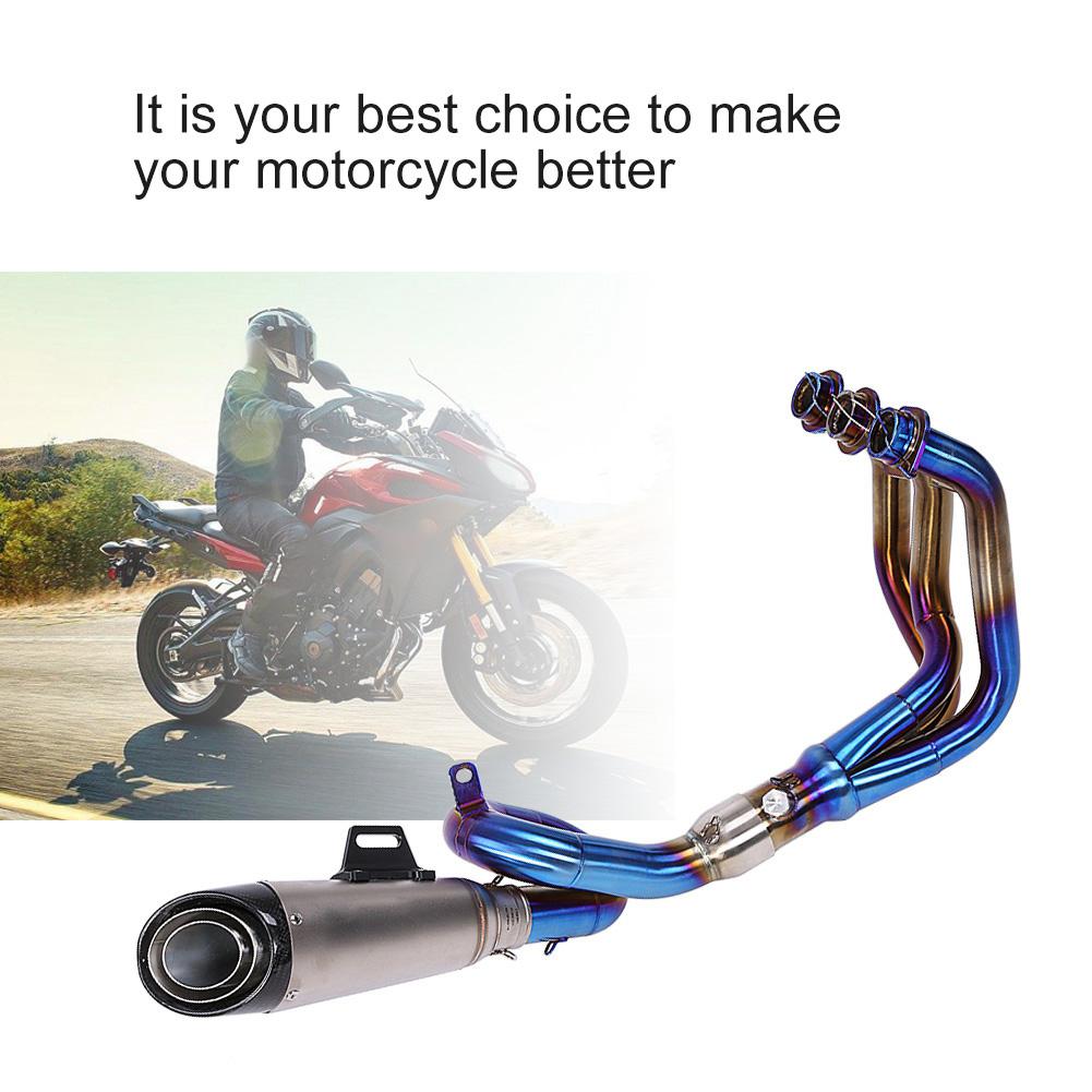 Motorcycle Full Exhaust System Vent Front Pipe Link  for Yamaha MT 09 FZ 09 2014 2017 ( Circle)