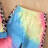 Kids' Cross-Border Tie-Dye Patchwork Hoodie & Sweatpants Set, Autumn/Winter Fashion