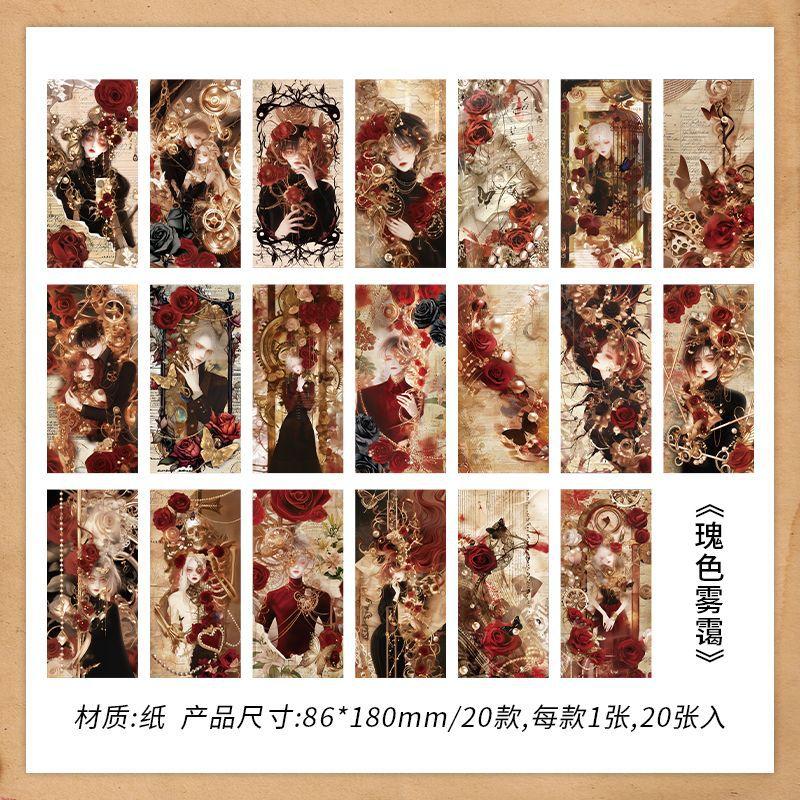 20 Pcs Vintage Gothic Character Base Collage and Paper Material Paper European Ledger Decoration Scrapbooking Material