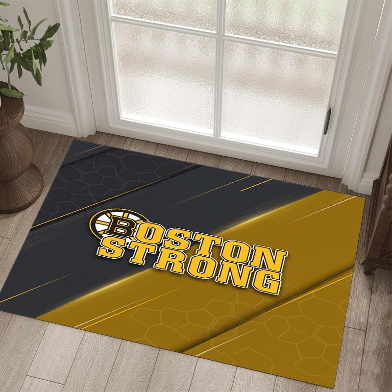 Design Boston Bruins Tappeto in Velluto di Cristallo Accogliente Non?Tappeto Stampato Antiscivolo per Camera da Letto Soggiorno Ingresso