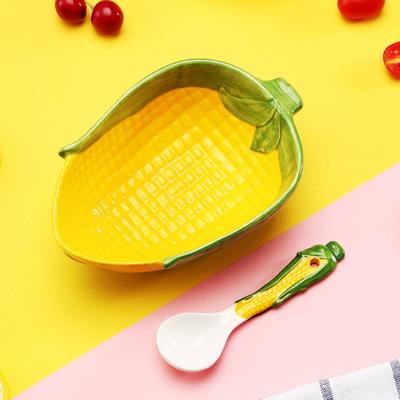 Creative Corn Shaped Ceramic Dessert Salad Bowl Cute Cartoon Soup Bowls Household Instant Noodles Bowl Rice Bowl Tableware