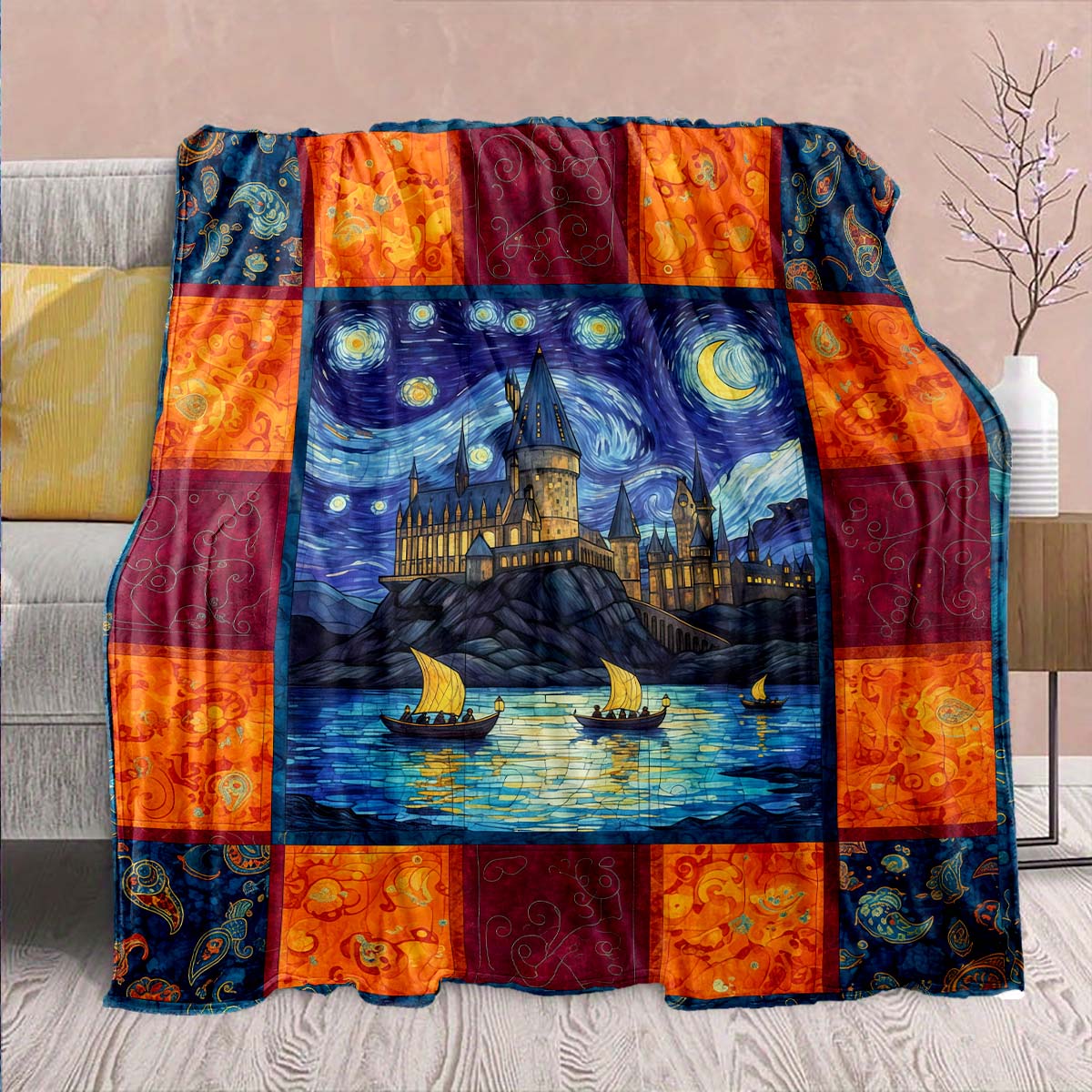 

Harry Potter Magic Owl Flannel Blanket - Soft Warm Perfect for Sofa, Bedding Camping Travel Office Home Decor -QJY 75x90cm