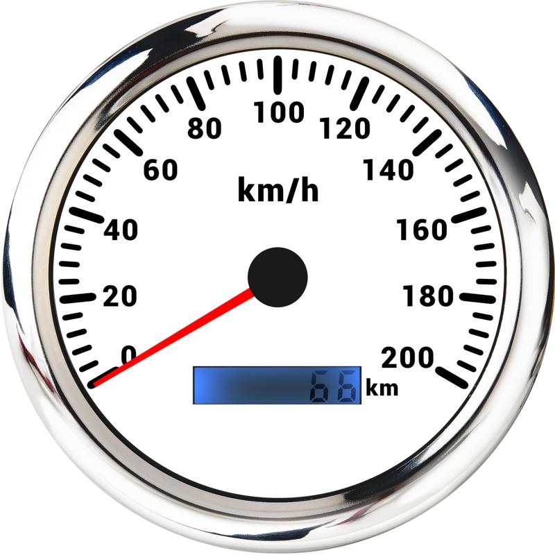 MAIMEIMI 110MM SPeedometer with 7 Color Backlight 0-200KMH Pulse Signal Analogic Pulse Speedometer no GPS for Boat Car 12V24V