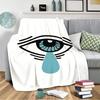 Blue Eye Tear Flannel Throw Blanket – Stylish Aesthetic Design, Soft Cozy Fleece for Couch, Bed, Office & Travel