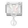 Zircone Brillante Farfalla Fiocco Cuore Link Charm Italiani Adatti per Bracciale in Acciaio Inossidabile da 9mm Gioielli da Donna Fai da Te Creazione Regali