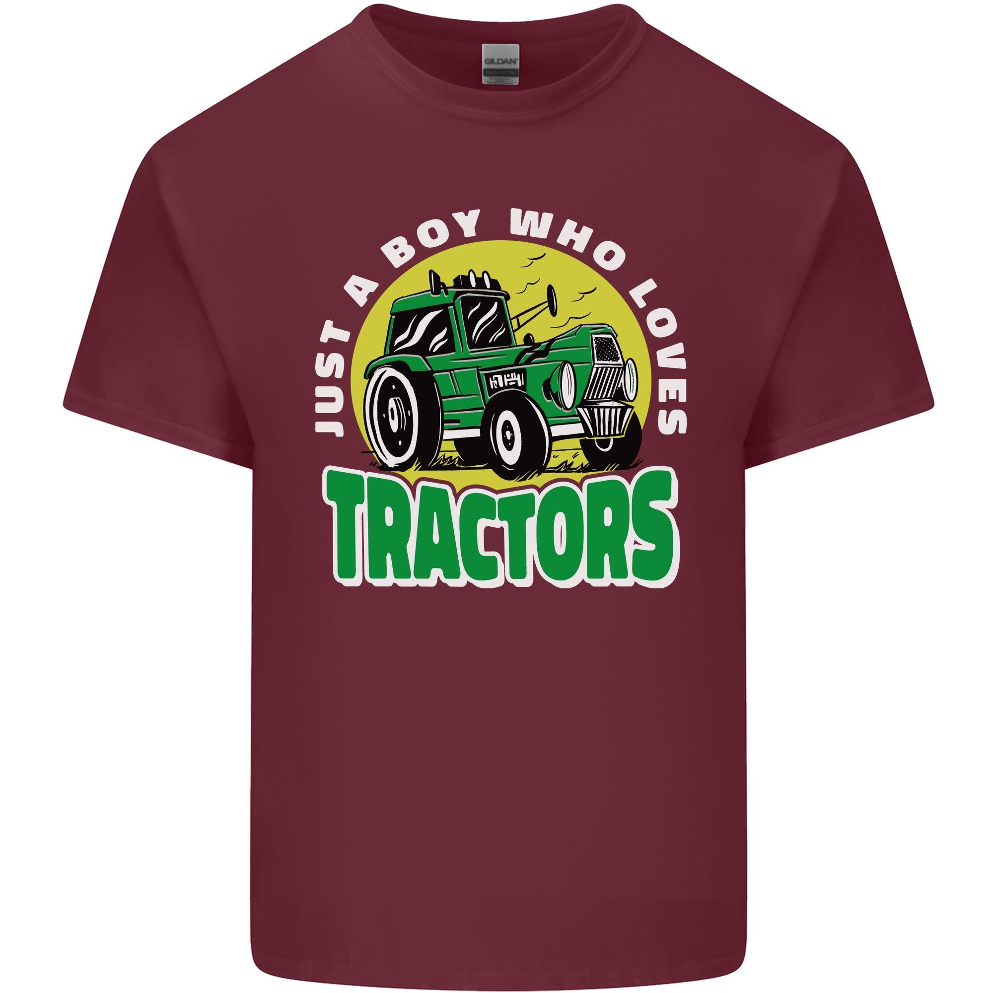 Farming Just a Boy Who Loves Tractors Unisexs Light Cotton TShirt S