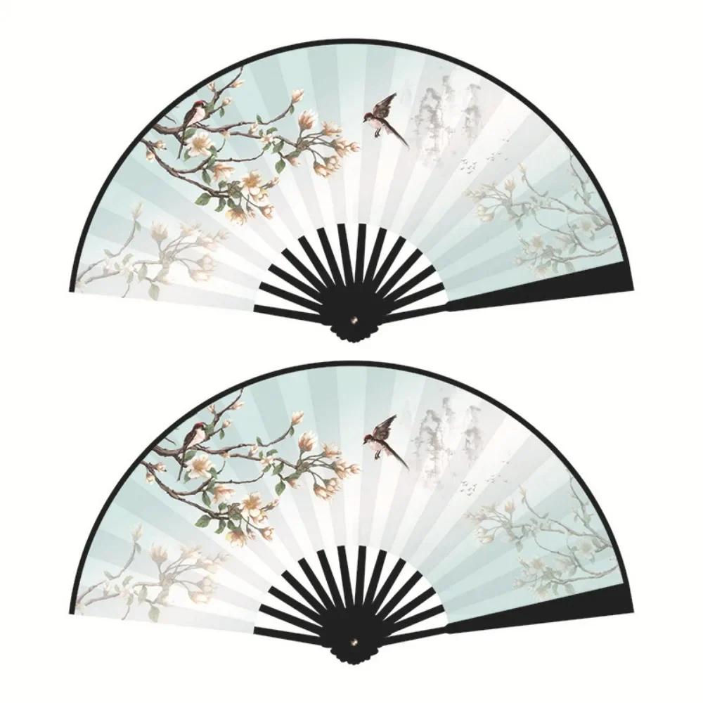 Chinese Fan Student Fan Ancient Style Double Sided Silk Cloth Bundy Plastic Fan