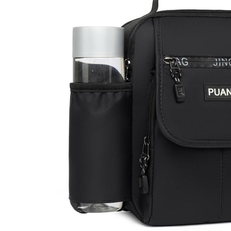 Borsa a Spalla Quadrata Sportiva da Uomo - Borsa a Tracolla Resistente a Lati Morbidi Stile College con Tasche Multifunzionali