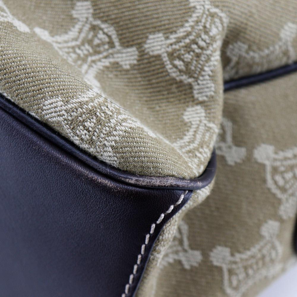 Celine Boogie Bag Handbag Macadam Khaki Canvas Women Used