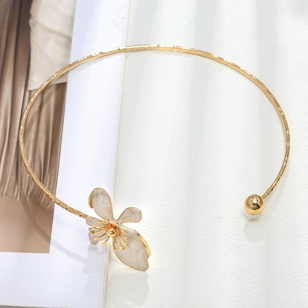Colorful Flower Necklaces Geometric Collar Necklace Elegant Open Chokers  Girl