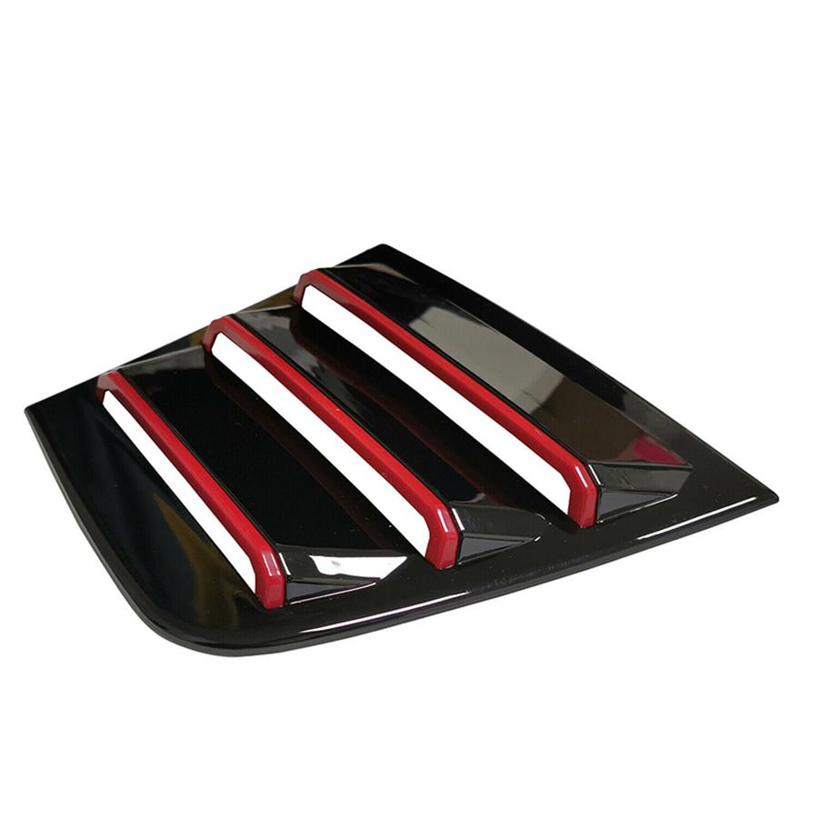 Black+Red Rear Side Window Shutter Louver Cover Trim For Dodge Charger 2011-2021