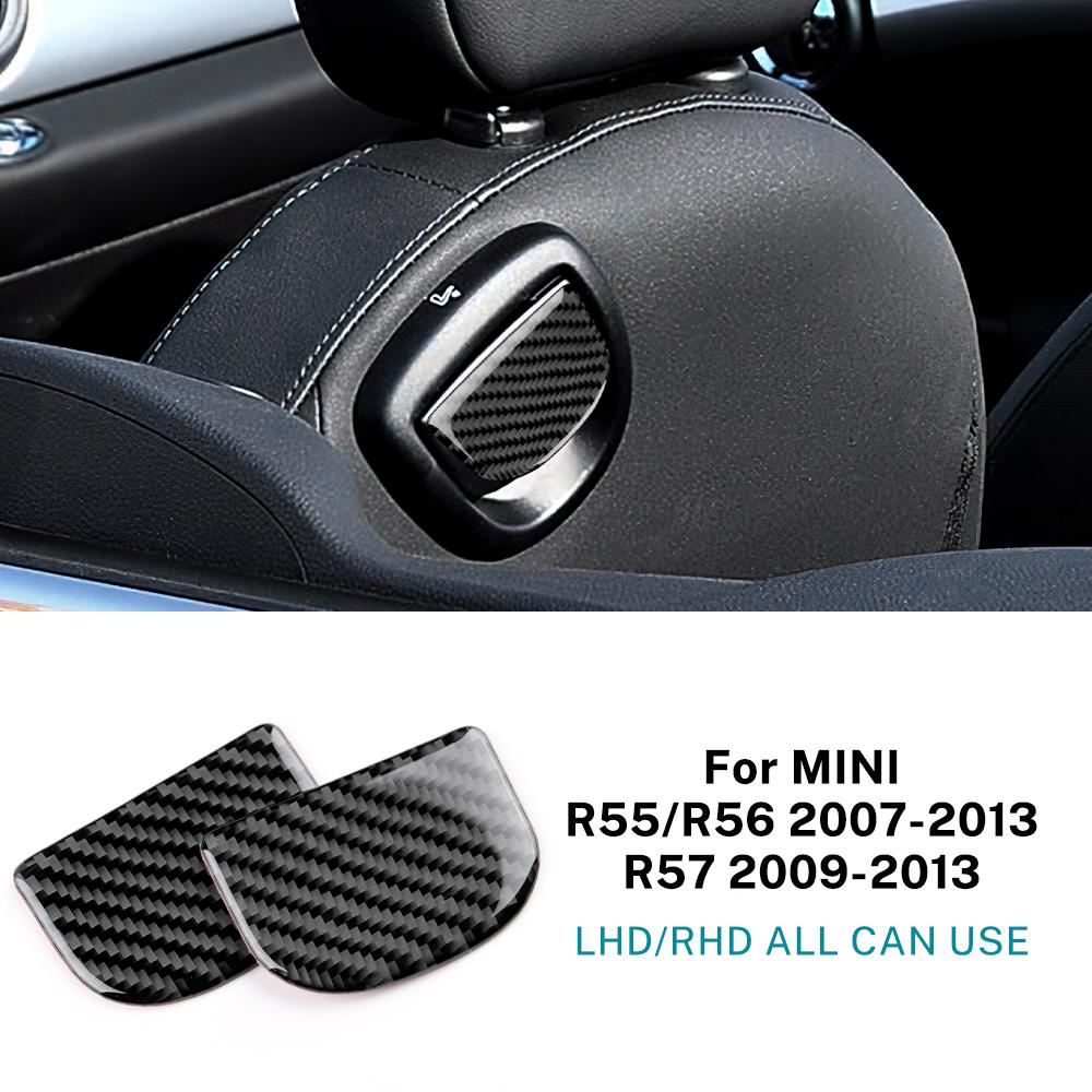 Real 3D Carbon Fiber Rear Seat Back Release Handle Cover Sticker for Mini Cooper R55 R56 R57 LHD RHD Interior Upgrade