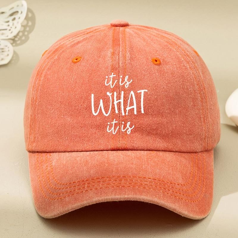 It Is What It Is vintage-style baseball cap with white lettering print оранжевый