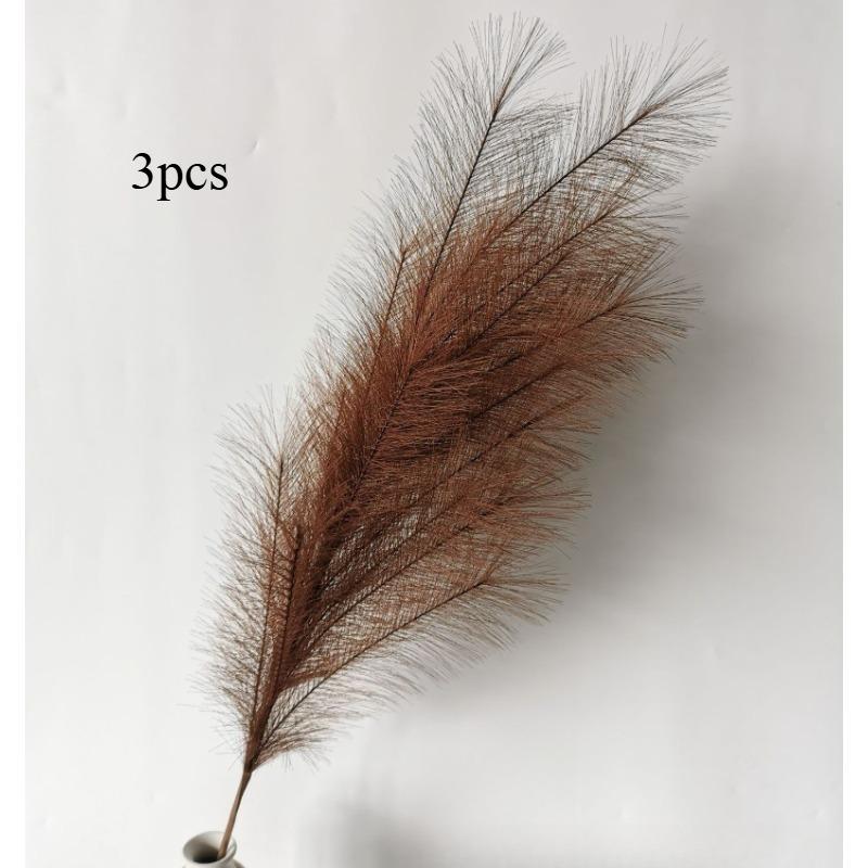 3pcs Large Artificial Pampas Grass 120cm Tall Fluffy Faux Reed Boho Home Wedding Decor Fake Flowers