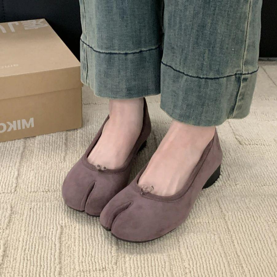 Fashion Bailamos 2024 New Women Split Toe Flats Tabi Ninja Shoes Slip On Microfiber Comfy Slippers Soft Bottom Loafers Ladies Moccasins