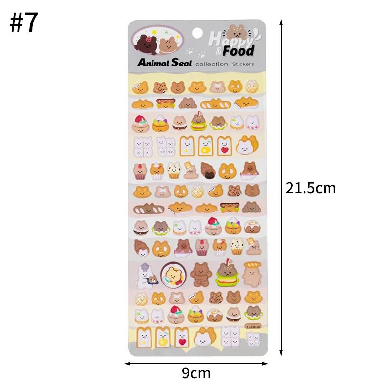 3D Cute Animals Stickers Cartoon Scrapbook DIY Stickers 3D Korean Stickers Three-Dimensional Sticker Notebook Kawaii Decals