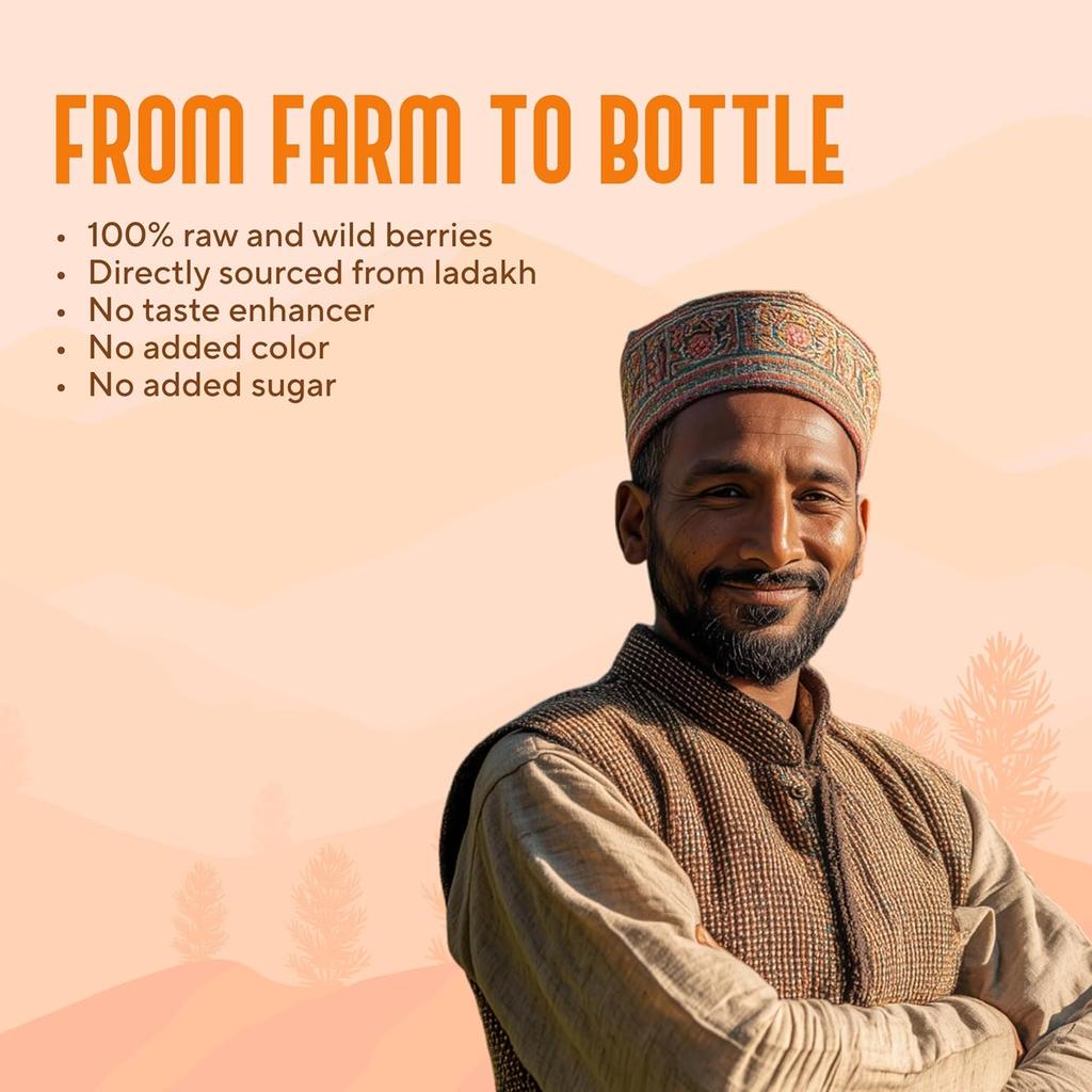 My Pahadi Dukan Himalayan Sea Buckthorn Berry Pulp 100ml Natural Juice For Skin Health Immune Support And Vitality