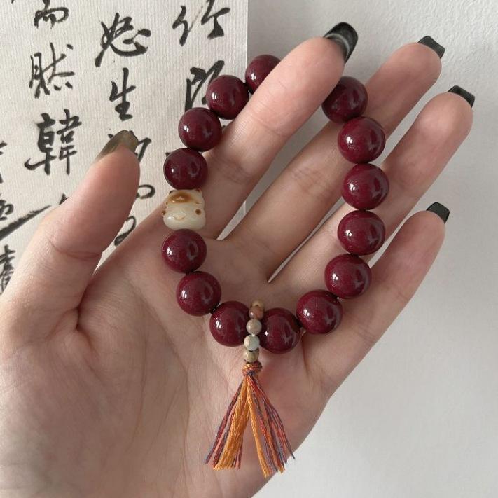 Bohemian Sweet  Beaded Bracelet for Women Girls Pink Color Imitation Jade Crystal Hand Jewelry Birthday Party Gifts